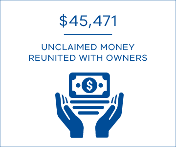 $45,471 in unclaimed money reunited with owners